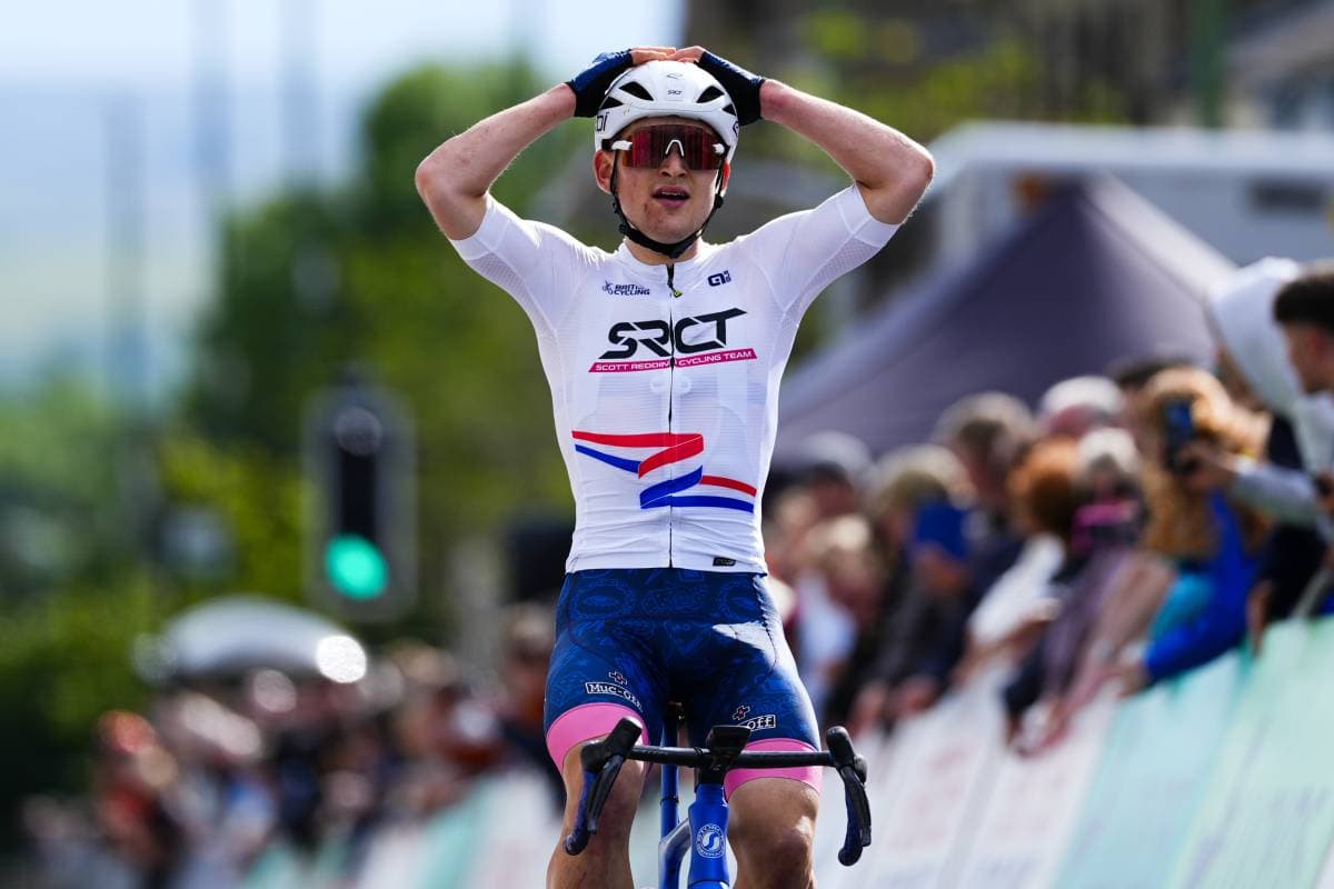 Adam winning in the national jersey