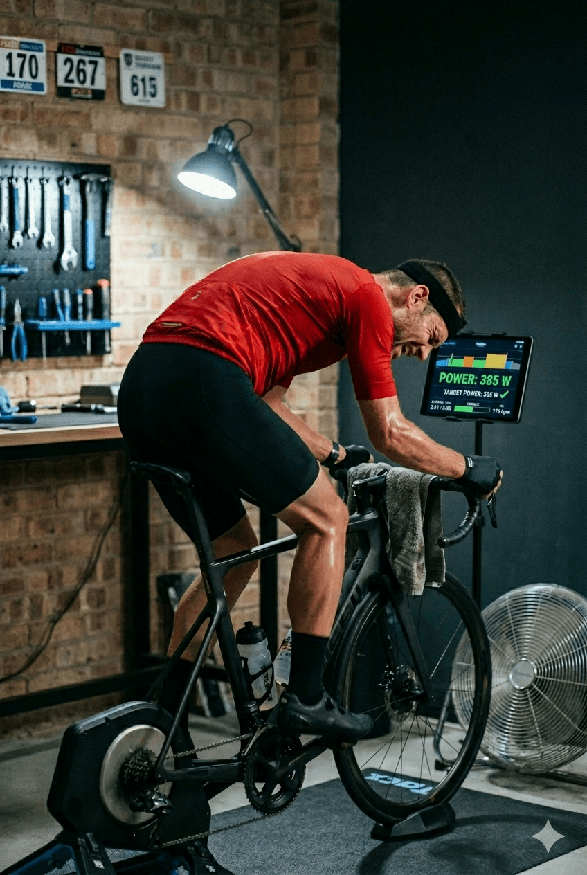 Athlete mid-effort, face showing real exertion